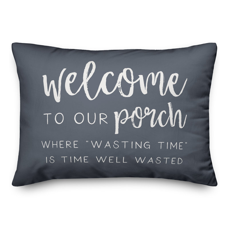 Coussin décoratif intérieur / extérieur en polyester , H 14 po x l 20 po, Ardoise