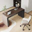 62.99" Coffee + Black Rectangular Manufactured Wood with 3 drawers Desk-109764071