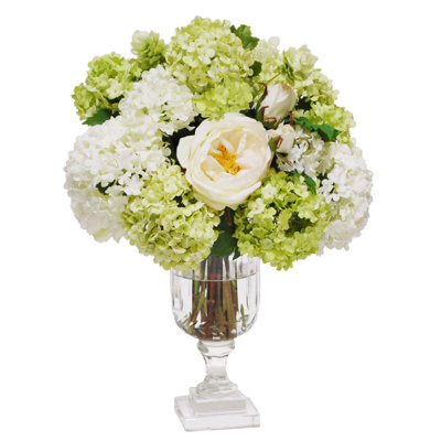 Snowball Mixed Centerpiece in Vase