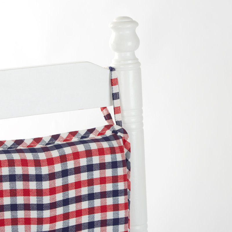 Rocking Chair Cushion Set, Red/White/Blue