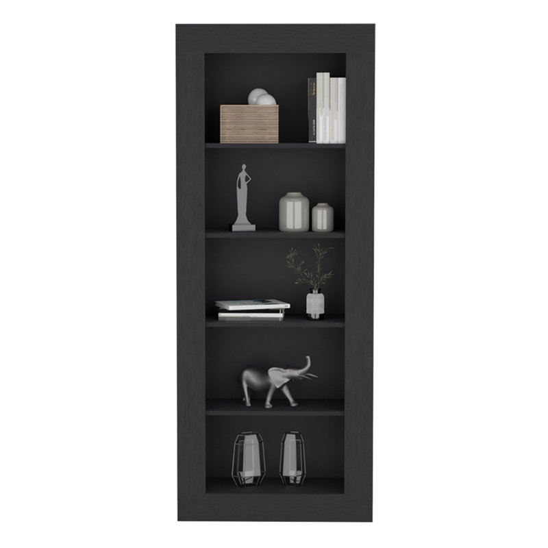 Bibliothèque élégante avec tablettes à cinq niveaux pour les livres, les objets décoratifs et les objets de collection, parfaite pour n'importe quelle pièce.