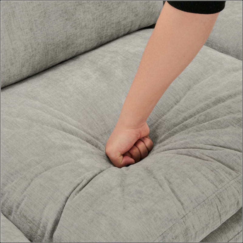 Canapé rembourré 3 places surdimensionné Canapé Comfy Cloud, Gris clair