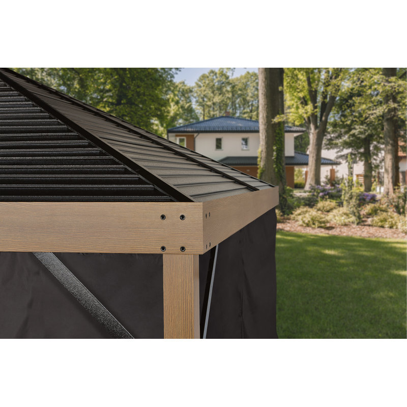 Brown Polyester Outdoor Gazebo Curtains Set