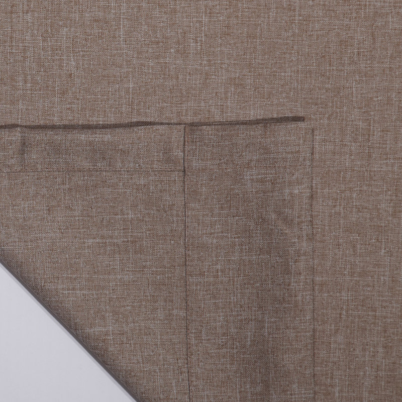 Panneau de rideau simple semi-diaphane avec œillets, Brun
