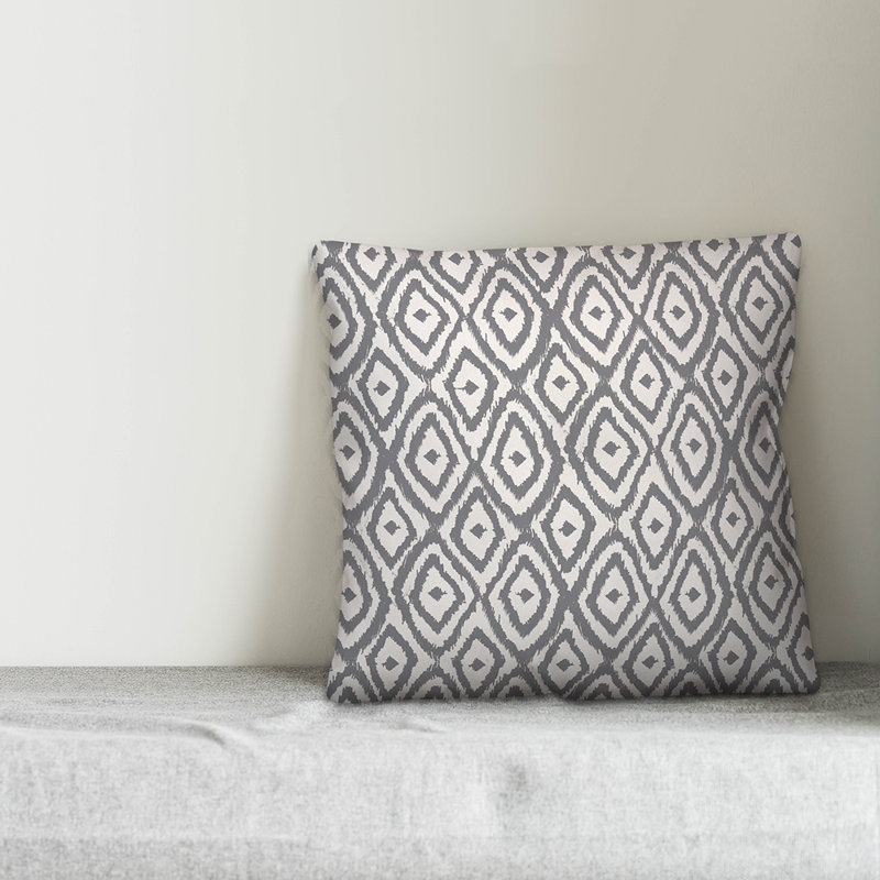 Geometric Throw Pillow, 16" x 16", White/Gray