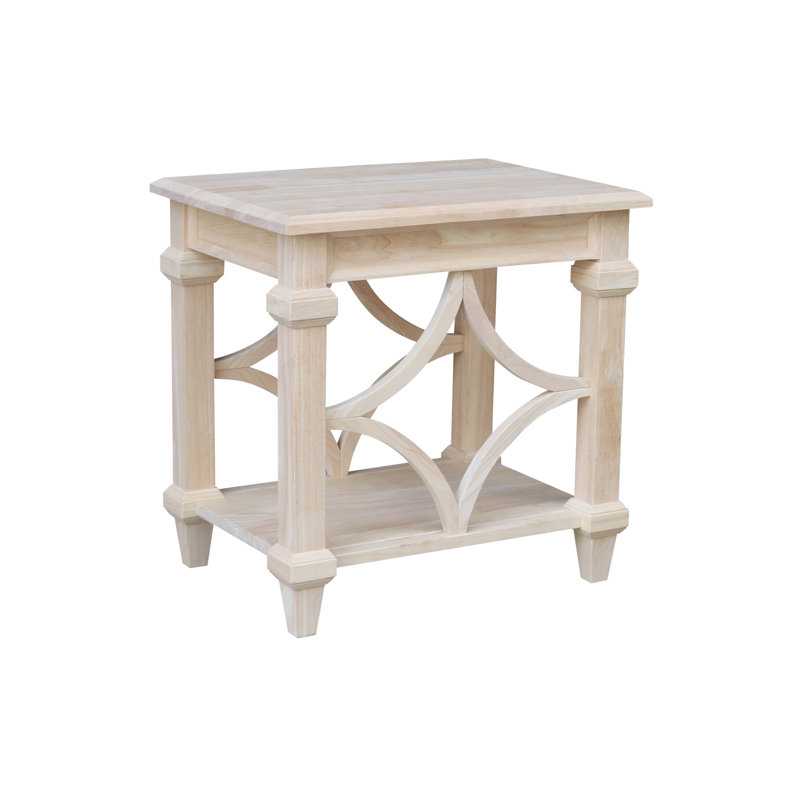 Table de bout en bois massif avec rangement Antoino