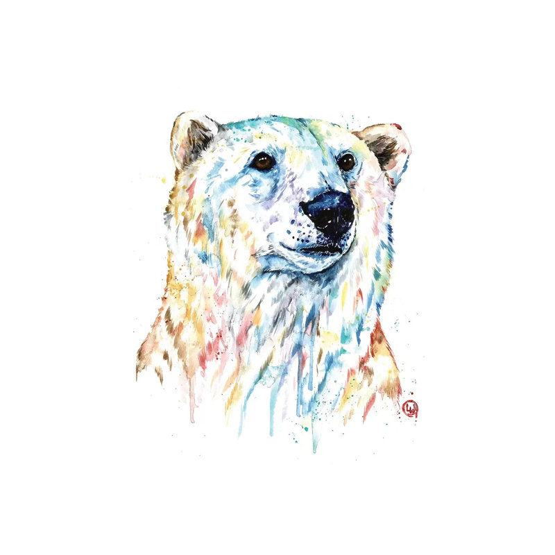 Portrait Of A Polar Bear by Lisa Whitehouse - Wrapped Canvas Print, 20.32 cm H x 30.48 cm W