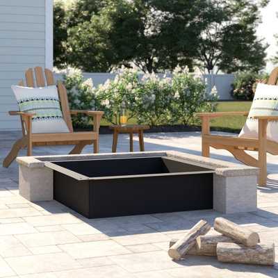 Houser DIY Heavy-Duty Square Steel Fire Pit Rim Insert - 36"