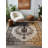 Annie Collection Digital Print Cotton-Polyester Gray Human Figured Floral Rug-1847382784