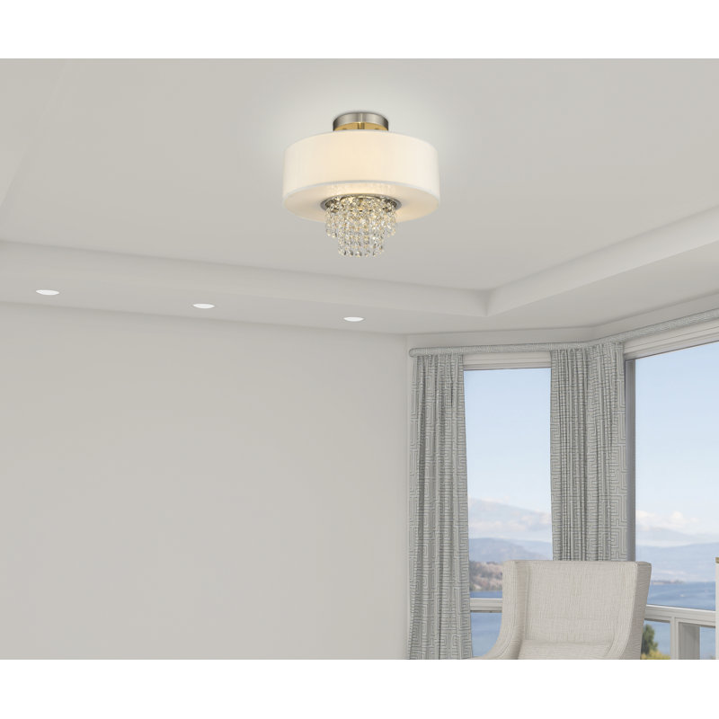 Claudelle Fabric Semi Flush Mount, 11.25" H x 13" W x 13" D