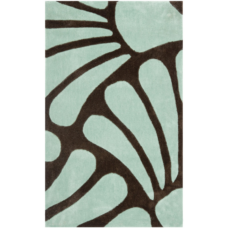Cohmer Modern Art Hand Tufted Performance Floral Rug, Rectangle 2'6" x 4'