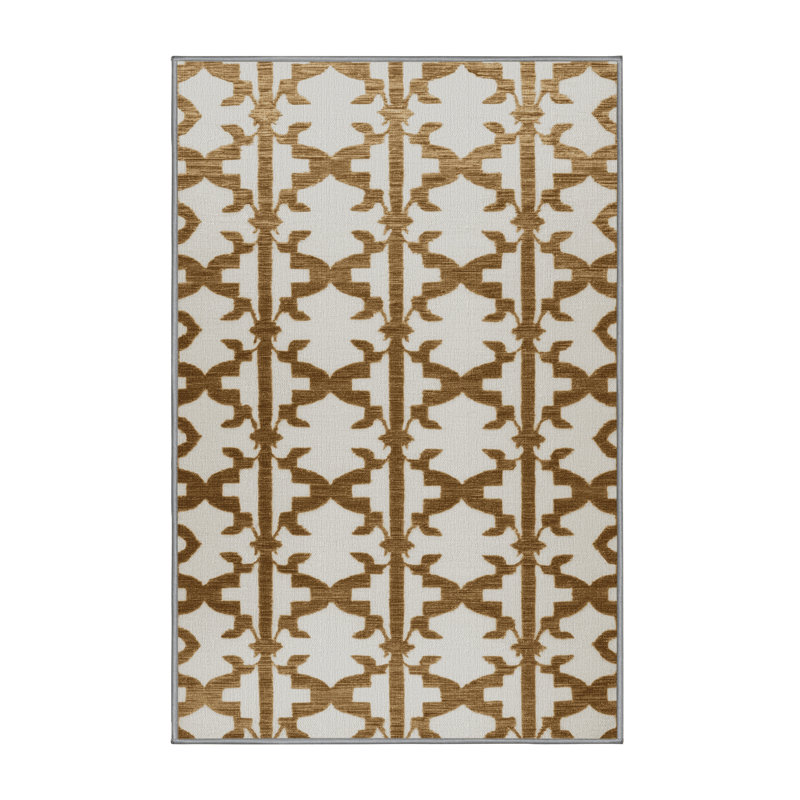 Tapis gris en treillis lavable à la machine, Rectangulaire 2 pi x 3 pi