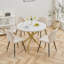 Adorna Round Solid Wood Top Metal Base Dining Table-510901474