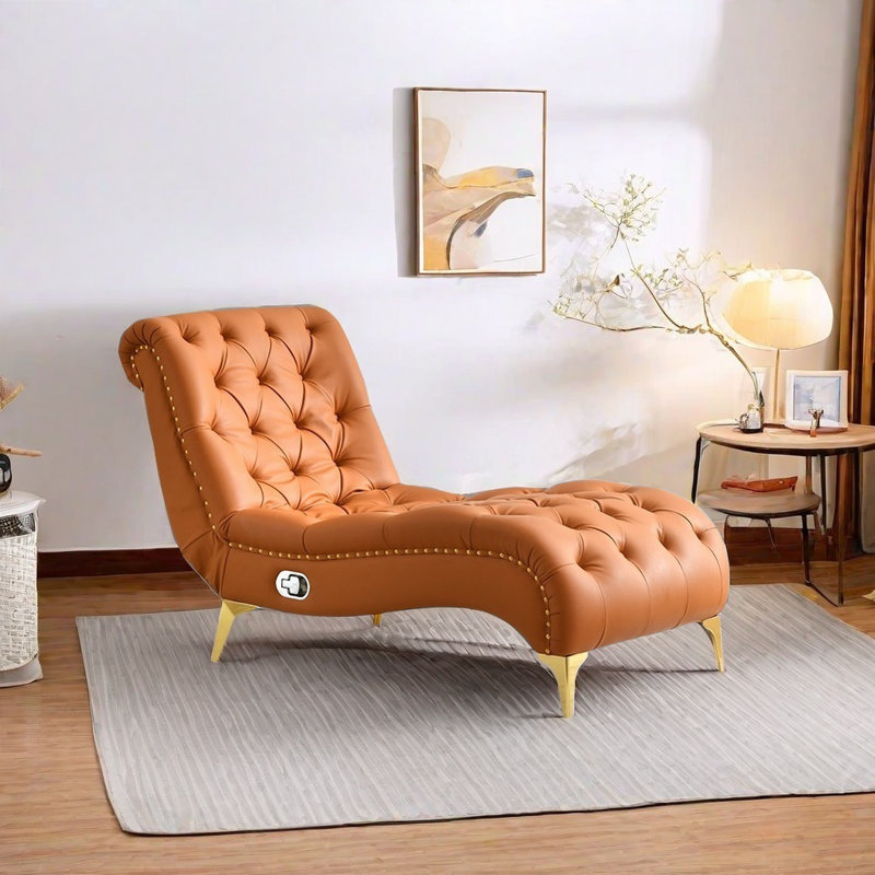 Chaise réglable, Similicuir orange