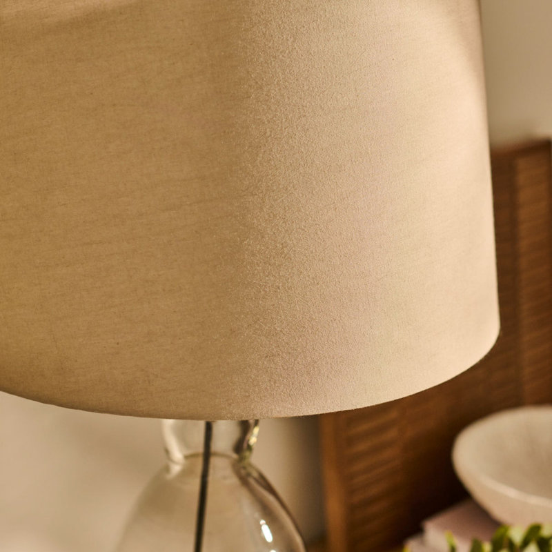 Glass Lamp, Taupe, Yes
