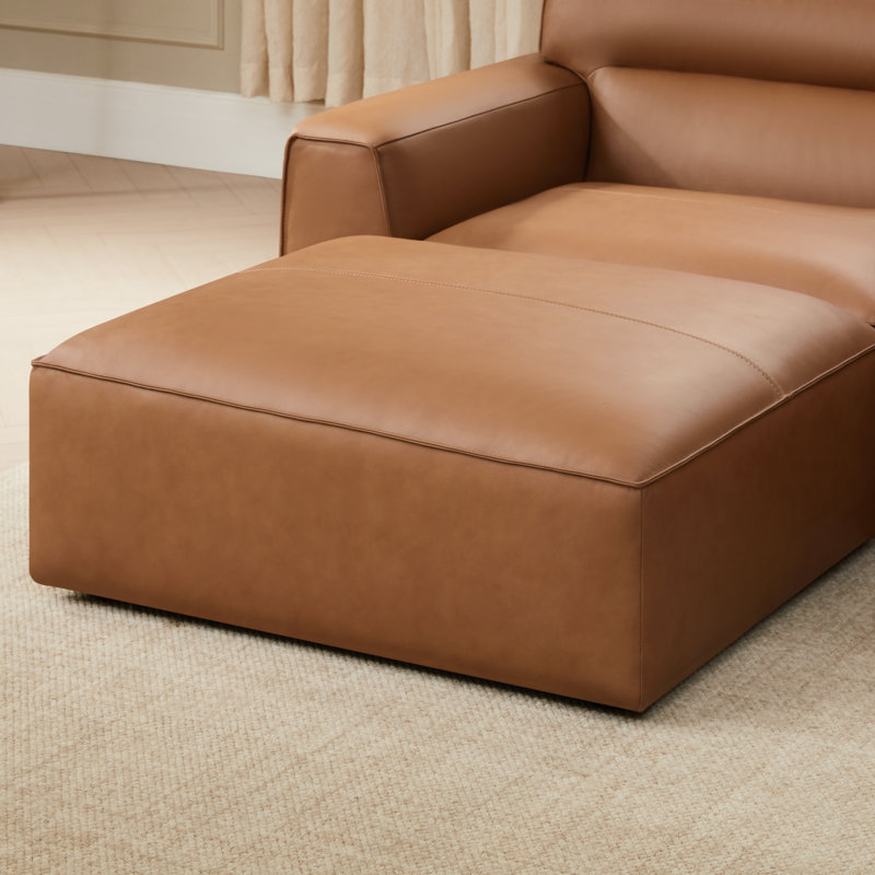 Canapé modulaire en cuir véritable Jenn