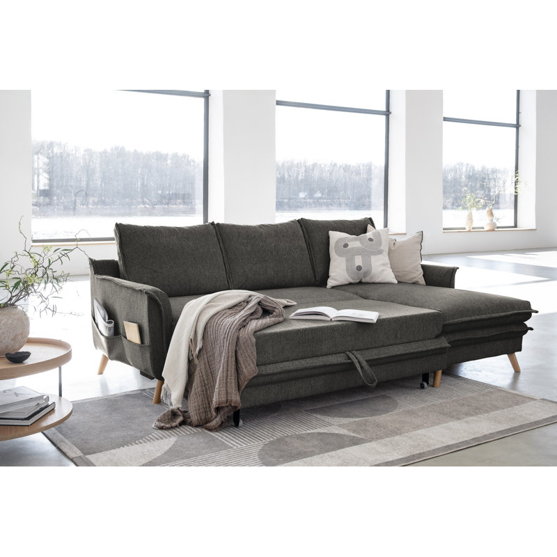 Charming Charlie Limited 4 Seater Sofa Bed, Right facing, Dark Grey
