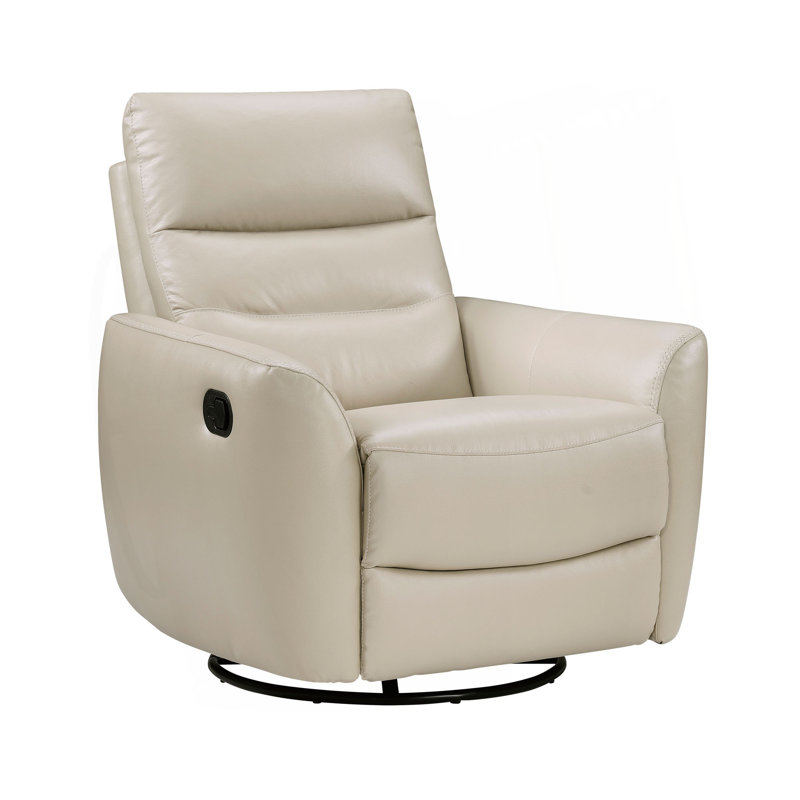 Luxurious Swivel Glider Reclining Chair 1Pc Leather Upholstery Plush Comfort Living Room Furniture, Taupe