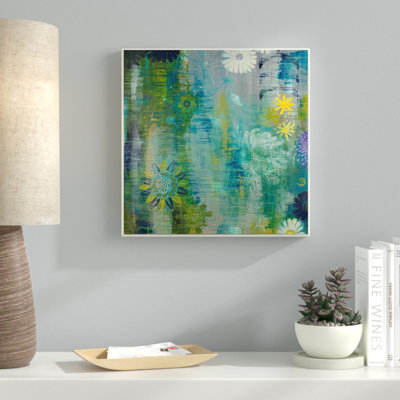 «Colorfield Daisies Cool Colors», impression sur toile tendue