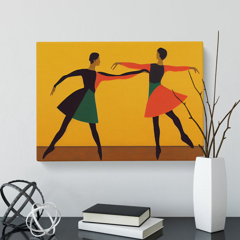 Two Ballerina Dancers - Wrapped Canvas, 50cm H x 76cm W x 3cm D