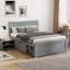 Lit plateforme avec tiroir et deux tablettes, cadre de lit-1137015361-1137015363