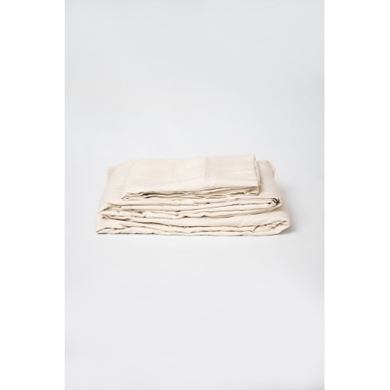 Ensemble de draps en rayonne de bambou 4 pièces Sleep, Ensemble de draps pour grand lit avec 2 taies d'or, Blanc