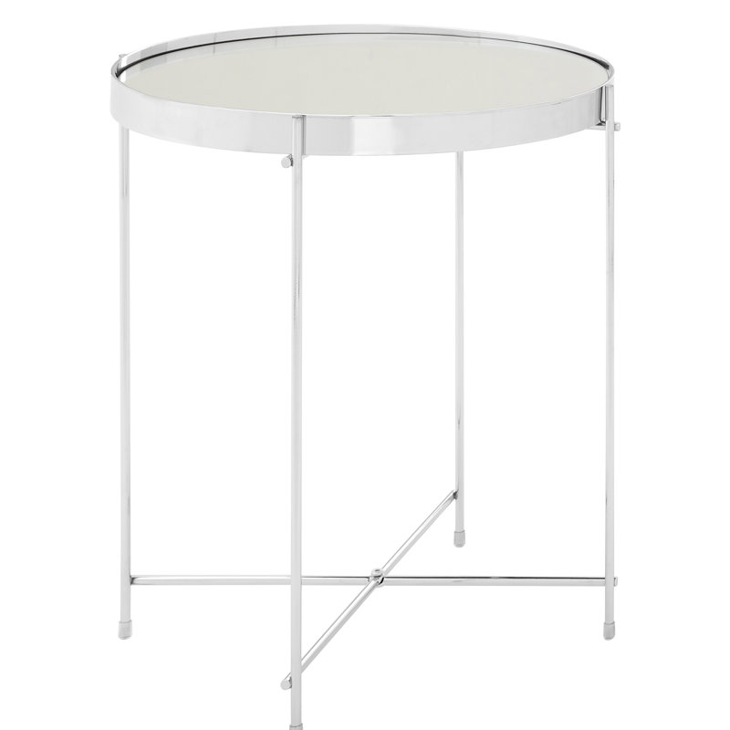Ladson Cross Legs End Table, Chrome