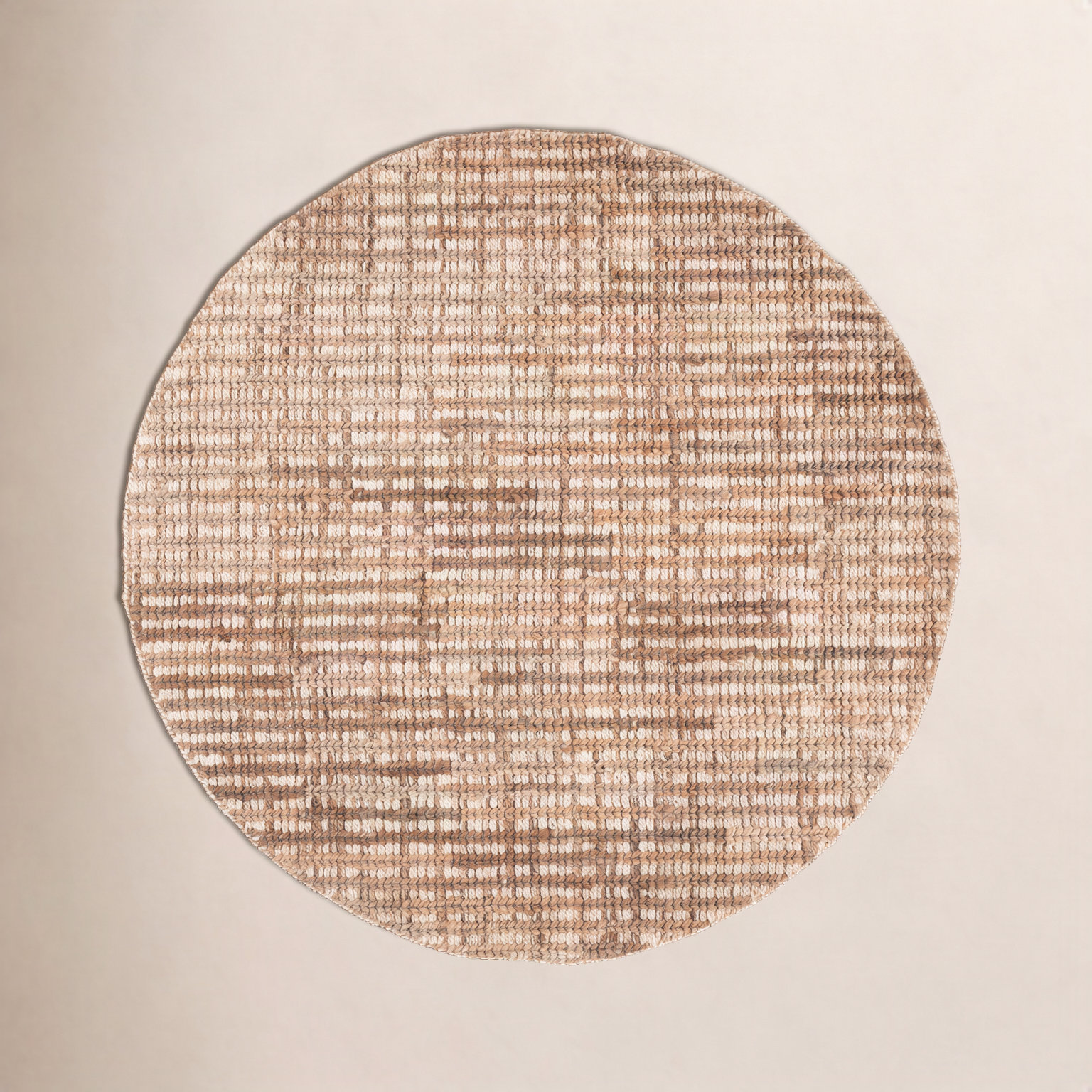 Ellport Hand-Loomed Striped Jute Rug, Round 6'