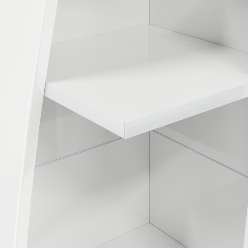Engineered Wood Standard Accent Cabinet, 140 cm H x 27.5 cm L x 27 cm D, High Gloss White