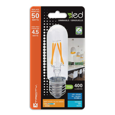 4.5W E26 Dimmable LED Edison Tube Light Bulb