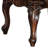 Wooden Arm Chair with Button Tufted Backrest and Carved Details, Brown