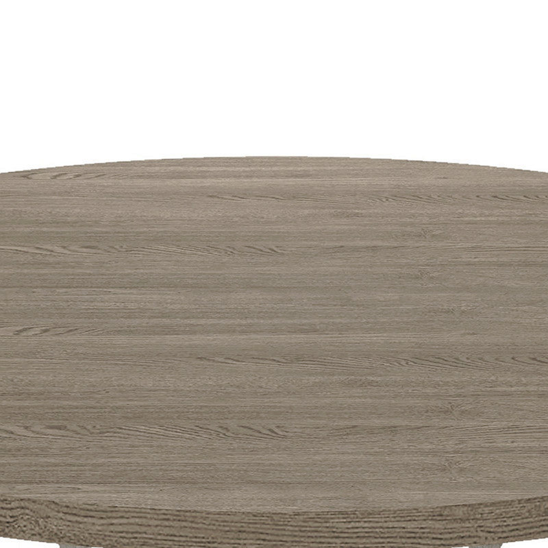 59" Round White And Gray Dining Table