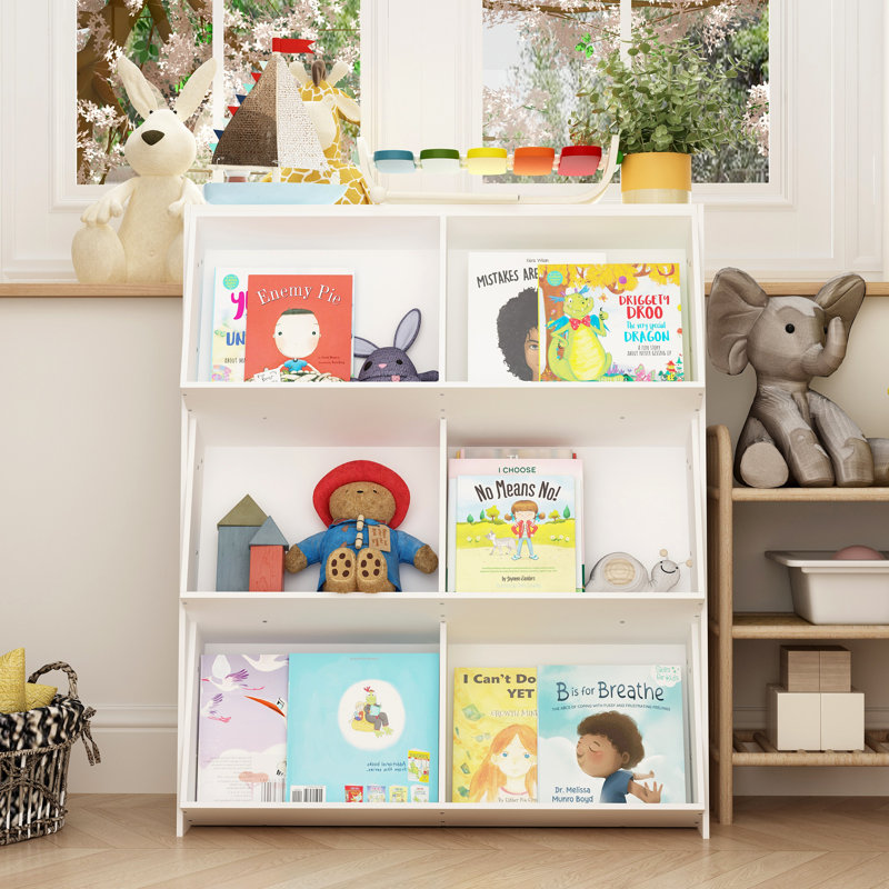 Bibliothèque à 12 tablettes avec finition blanche