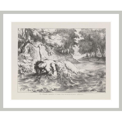 Mort d’Ophélie (Act. IV. Sc. VII) (La mort d’Ophélie) de Shakespeare’s Hamlet par Eugène Delacroix, impression giclée sur cadre