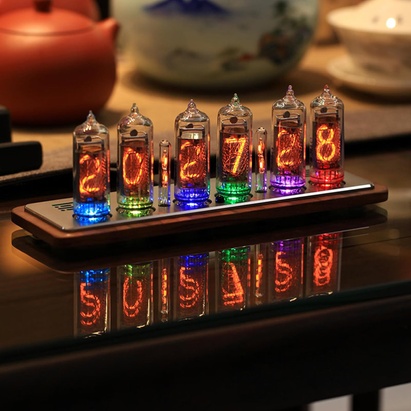IN-14 Nixie Tube Clock With Voice Timing, Web Configuration, Remote Control, Multiple Light Effects, And Professional Safety Packaging