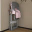 Chaise haute réglable rose pour 6 mois à années, avec structure en acier renforcé, base en pointe, plateau double couche amovible, 5 réglages de hauteur et salle à manger ergonomique de voyage à domicile-1061027274