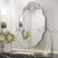 Miroir de salle de bain ovale doré 20 po x 36 po, cadre en aluminium, verre incassable HD de 4 mm, fixation murale verticale et horizontale-629823833-629823832