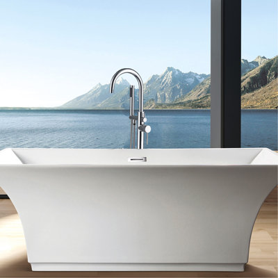 Hand Shower Integrated Freestanding Bathtub Faucet - Finish And Metal, , 45in X 6.5in 6.5in, 9lb Bathroom Elegance Touch