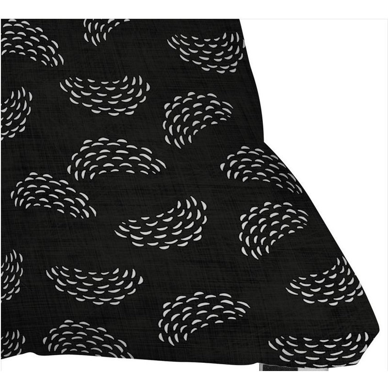 Coussin extérieur, 26 po x 26 po, Noir / blanc