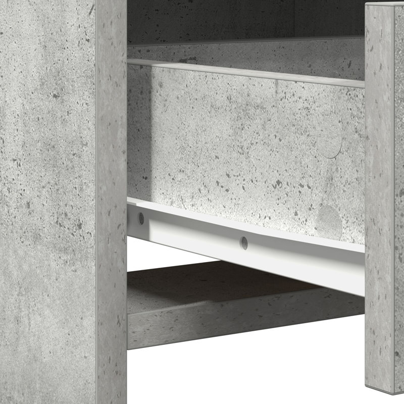 Set Of 2 Engineered Wood Dressing Table, Concrete Grey