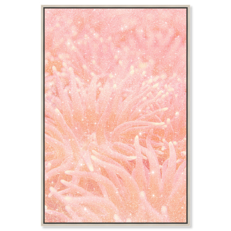 Deep Sea Flowers Canvas Nautical & Beach Print by Oliver Gal, Black Frame, 10 x 15, 31"H x 46"W, Silver Floater Frame