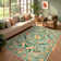 Goldene Boho Washable Botanical Green Area Rugs for Living Room, Low-Pile Floral Rug with Non Slip Backing For Bedroom Dining Room