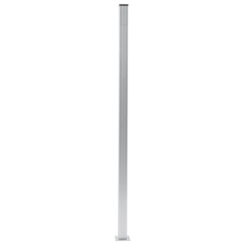 Clôture en métal gris foncé H 72,8 po x l 2,8 po, Argent