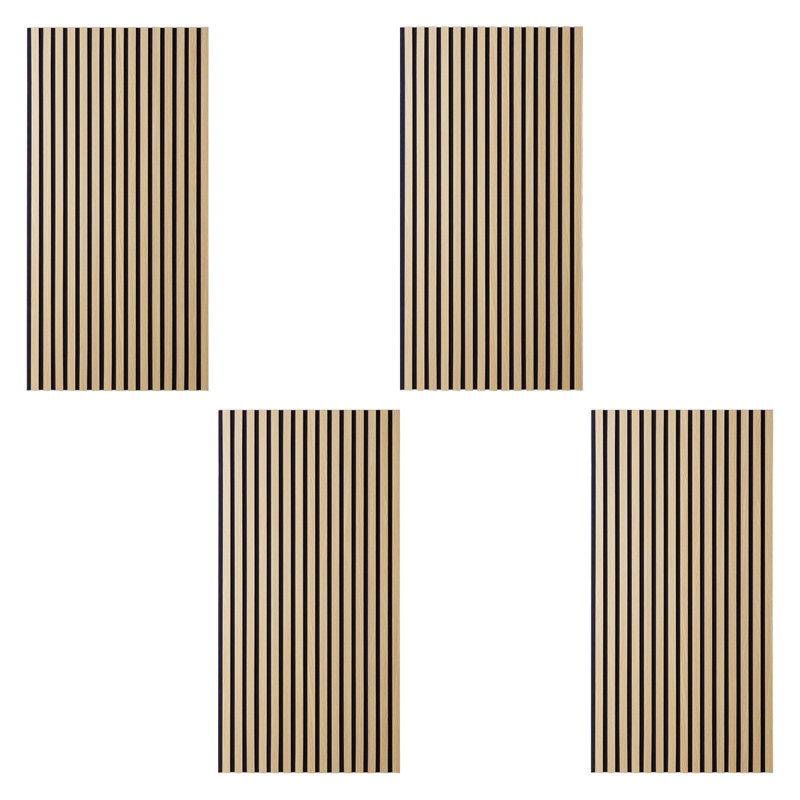 Mishay Wall Paneling in Brown/Black (4-pack), 120cm H x 60cm W x 2.5cm D