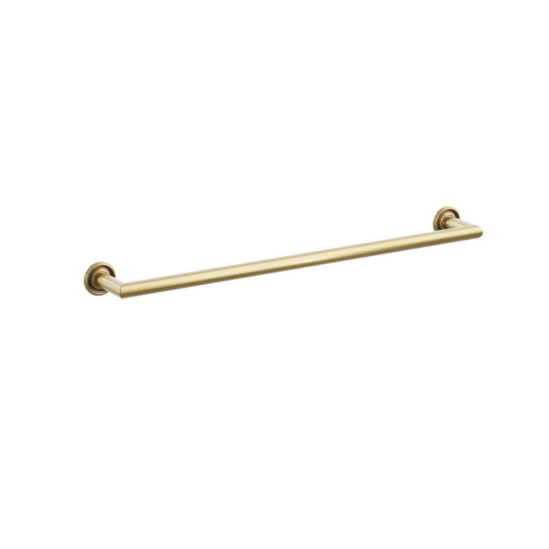 Porte-serviettes Emtek Modern Tubular Brass avec petite rosette, centre à centre, H 2 po x l 26 po x P 3,25 po