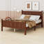 Lit plateforme de style ferme et de style shaker, cadre de lit à panneau plat minimaliste avec tête de lit, pied de lit-1394931088-1394931089