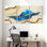«Golden Net Blue Wave», ensemble de 3 reproductions d'art sur toile
