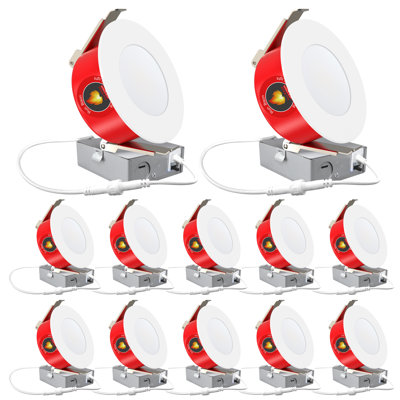 12pk 4inch Fire Rated Canless Flat Downlight2 hours Fire Rating 5CCT800LmIC RatedDimmable