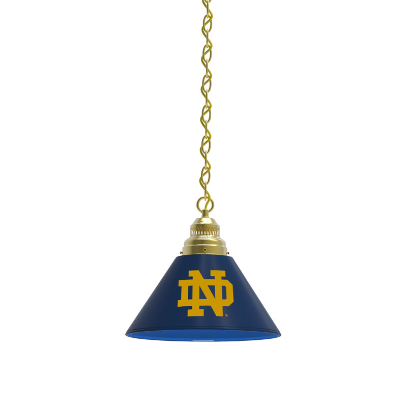 1 - Light Single Pendant, Brass, Notre Dame Fighting Irish (ND)