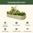 17" Tall 10 In 1 Modular Metal Outdoor Raised Garden Bed-439936291